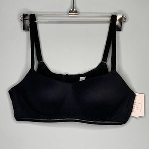 NWT True & Co. Lightly Lined Wire Free Bra Padded New Black Supportive